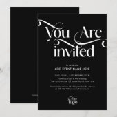Invitation Élégant et chic gala d'affaires de script moderne (Devant / Derrière)