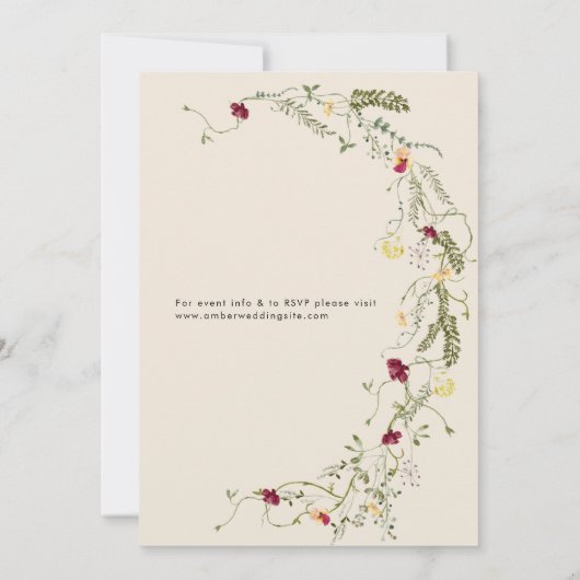 Invitation Elégant et chic Mariage Fleurs Delicate (Dos)