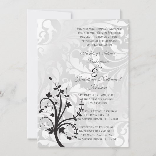 Invitation Elégant et classique mariage (Devant)