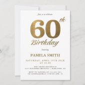 Invitation Élégant et de luxe classique faux or 60e anniversa (Devant)