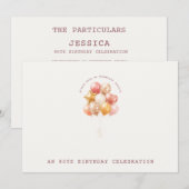 Invitation Élégant et doux 80e anniversaire (Devant / Derrière)