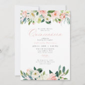 Invitation Élégant et doux Blush rose Floral Quinceañera (Devant)