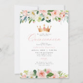Invitation Élégant et doux Blush rose Floral Quinceañera (Devant)