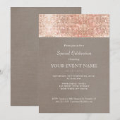 Invitation Élégant et élégant faux sequins de rose or partie (Devant / Derrière)
