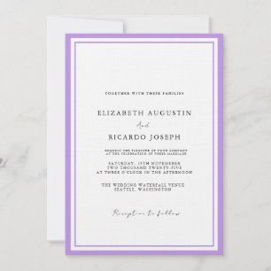 Invitation Élégant et élégant Mariage de lavande de script