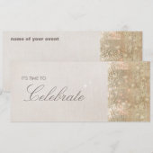 Invitation Élégant et Festif Paillettes Dorées Brillantes Fêt (Devant / Derrière)