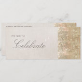 Invitation Élégant et festif paillettes dorées scintillantes (Devant / Derrière)