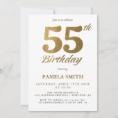 Invitation Elégant et luxe classique faux or 55e anniversaire (Devant)