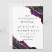 Invitation Élégant et moderne Agate Mariage (Devant)