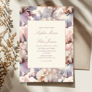 Invitation Élégant et moderne Blush et Mariage de fleurs mauv