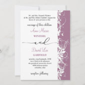 Invitation Élégant et moderne Mariage de script floral blanc (Devant)