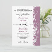 Invitation Élégant et moderne Mariage de script floral blanc (Debout devant)