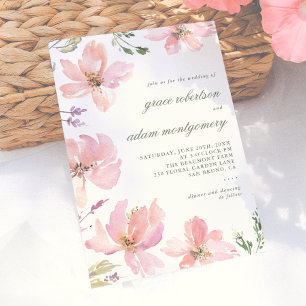 Invitation Elégant et moderne Mariage floral de printemps
