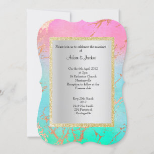 INVITATION ÉLÉGANT ET MODERNE MARIAGE MARBRE OR PASTEL