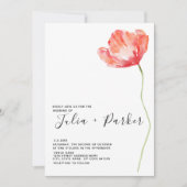 Invitation Élégant et moderne Mariage rouge de pavot (Devant)