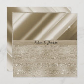 INVITATION ÉLÉGANT ET MODERNE MARIAGE SPLIT BRONZE PARTIES SC (Devant / Derrière)