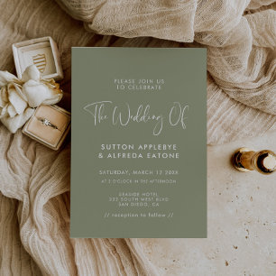 Invitation Élégant et moderne mariage vert Sage