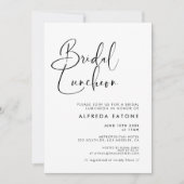 Invitation Élégant et moderne noir et blanc déjeuner nuptial (Devant)