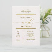 Invitation Élégant et moderne poli Mariage (Debout devant)