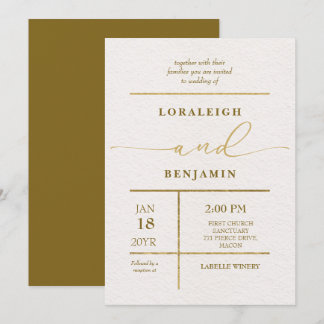 Invitation Élégant et moderne poli Mariage