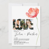 Invitation Élégant et moderne Poppy Red Mariage Love (Devant)