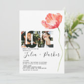 Invitation Élégant et moderne Poppy Red Mariage Love (Debout devant)