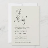 Invitation Élégant et moderne Sage clair Vert Oh Baby (Devant)