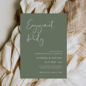 Invitation Elégant et moderne Sauge foncé vert parti Engageme