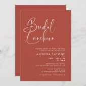 Invitation Élégant et moderne teracotta Déjeuner nuptial (Devant / Derrière)