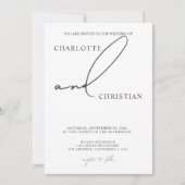 Invitation Élégant et Simple Mariage avec Écriture Minimalist (Devant)