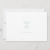Invitation Élégant et simple Monogramme Vert Aucun parent (Dos)