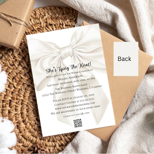 Invitation Élégant et simple Wedding shower de thème Bow