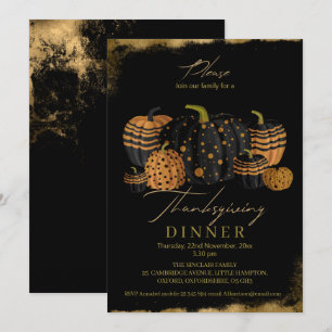 Invitation Élégant et sophistiqué Thanksgiving de citrouille
