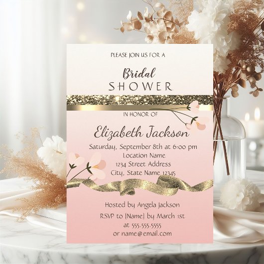 Invitation Élégant et stylé Floral Shower de mariage
