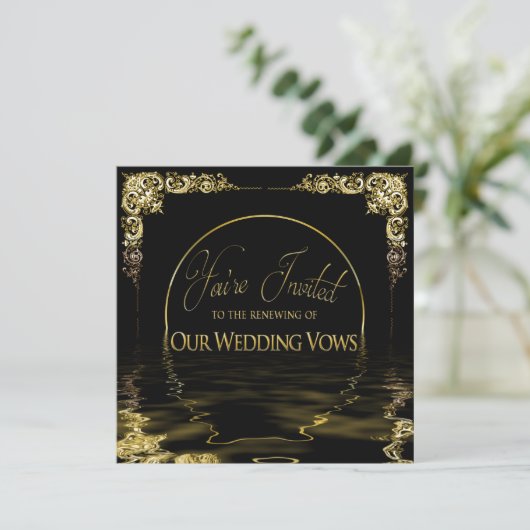 Invitation Élégant et unique Renouvellement Mariage Vows Invi (Debout devant)
