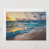 Invitation Élégant été Sunset Beach String Mariage (Devant)