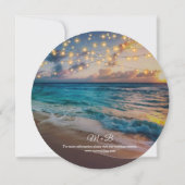 Invitation Élégant été Sunset Beach String Mariage (Dos)