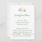 Invitation Elégant Eucalyotus Photo géométrique Enregistrer l (Dos)