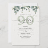 Invitation Elégant Eucalyptus 90 Anniversaire Surprise Invita (Devant)