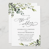 Invitation Elégant Eucalyptus Aquarelle Mariage de verdure (Devant / Derrière)