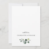 Invitation Elégant Eucalyptus Aquarelle PARTICIPANT (Dos)