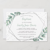 Invitation Élégant Eucalyptus Baptême Ou Baptême (Devant)