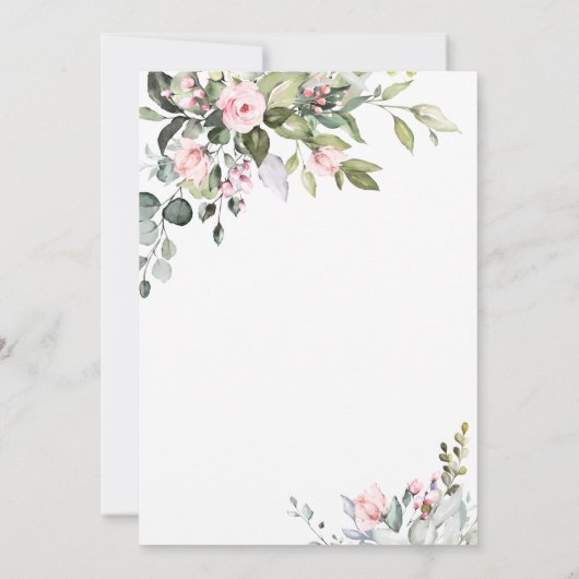 Invitation Elégant Eucalyptus Blush Rose Mariage de verdure (Dos)