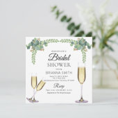 Invitation Elégant Eucalyptus Boozy Verdure douche nuptiale (Debout devant)