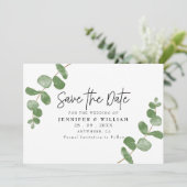 Invitation Elégant Eucalyptus Botanical Enregistrer la date (Debout devant)