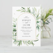 Invitation Elégant Eucalyptus Botanical Greenery Mariage (Debout devant)