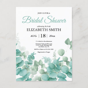 Invitation Elegant Eucalyptus Bridal Shower