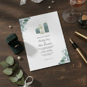 Invitation Elegant Eucalyptus & Candle Watercolor Wedding