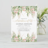 Invitation Elégant Eucalyptus Célébration de la vie | Mémoria (Debout devant)