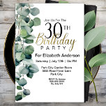 Invitation Elégant Eucalyptus Feuille 30e anniversaire<br><div class="desc">Elégant Eucalyptus Feuilles 30ème Anniversaire Invitation Pour Femmes. Il Est Facile De Modifier L'Exemple De Texte En Cliquant Personnaliser Ce Modèle. Cliquez Sur Modifier À L'Aide De L'Outil De Conception Pour Modifier Le Type De Police, La Couleur De Police, La Taille De Police Ou Pour Ajouter/Supprimer/Modifier Le Texte Ou Les...</div>